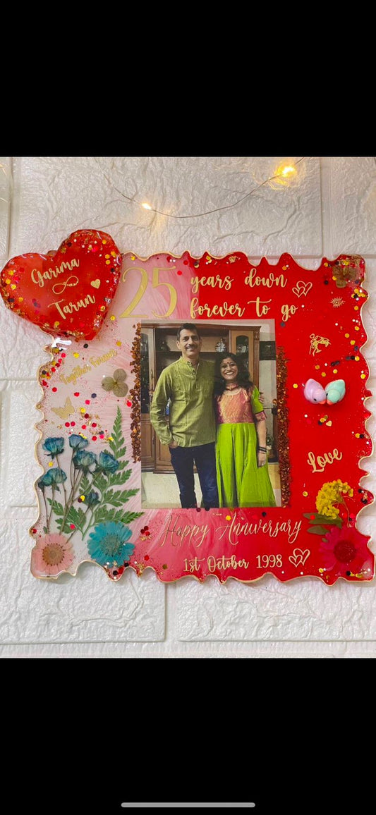 Custom Wedding Anniversary Resin Frame with Photo