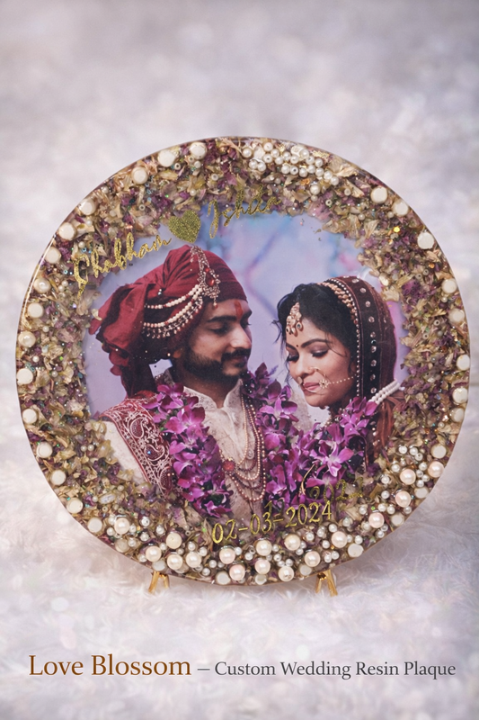 Blossom Vows – Personalized Resin Wedding Frame