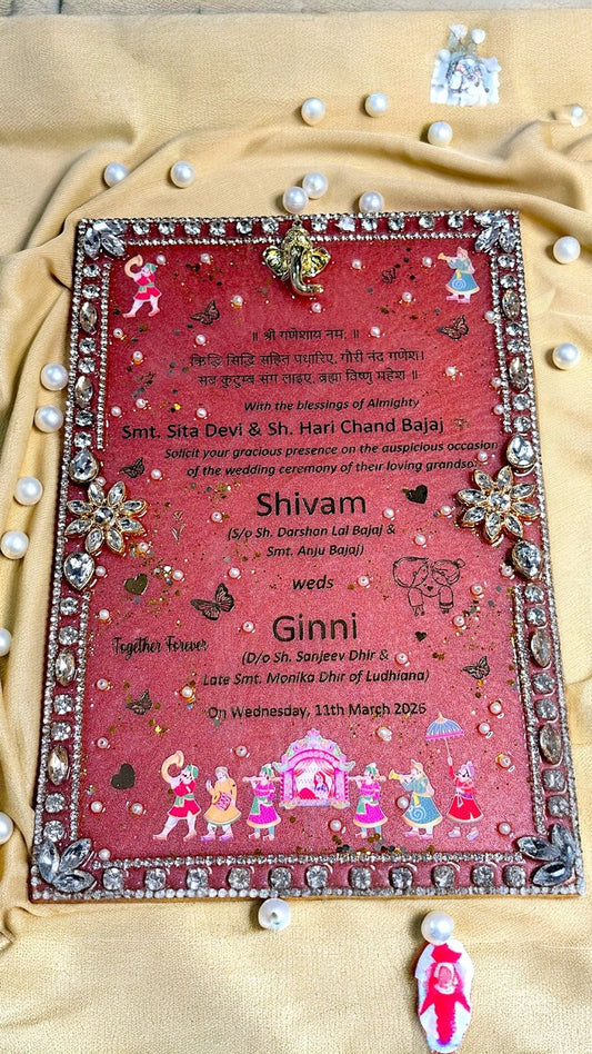 Custom Resin Wedding invite